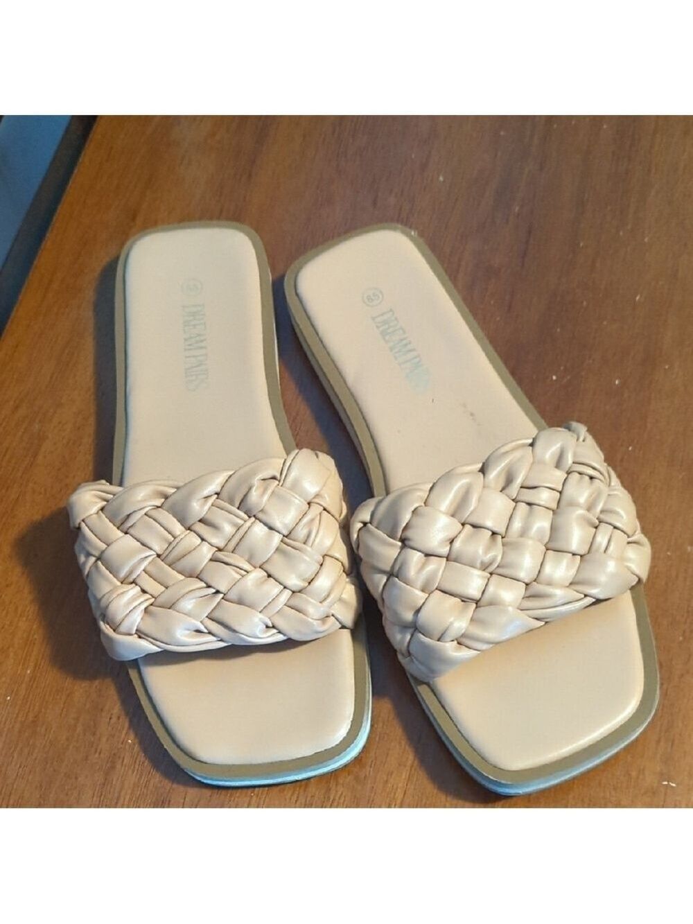 Dream Pairs Nude Knot Slip On Flats Sandals Size 8.5